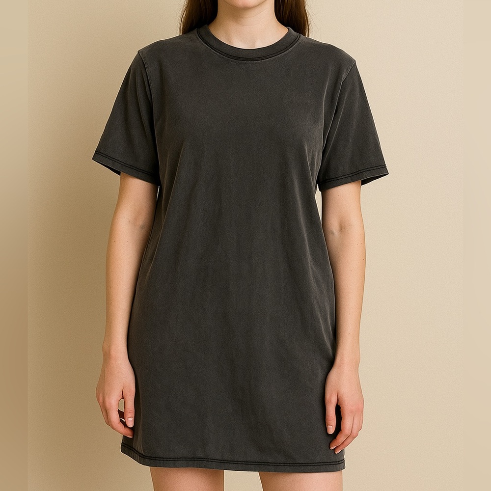 NWT Divided Gray Cotton Shirt Mini Dress Size XS